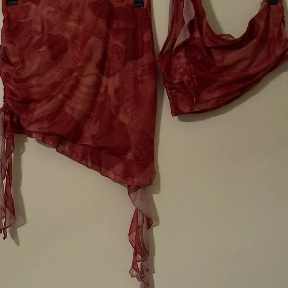 SHEIN Pink Mesh Two Piece Set - Picture 5 of 6